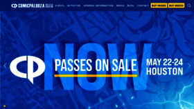 What Comicpalooza.com website looked like in 2020 (4 years ago)
