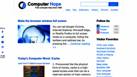 What Computerhope.com website looked like in 2020 (4 years ago)