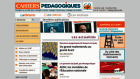 What Cahiers-pedagogiques.com website looked like in 2020 (4 years ago)
