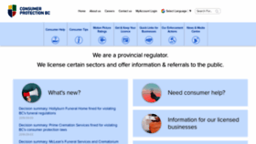 What Consumerprotectionbc.ca website looked like in 2020 (4 years ago)