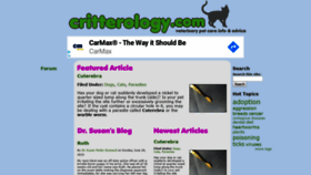 What Critterology.com website looked like in 2020 (4 years ago)