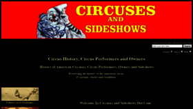 What Circusesandsideshows.com website looked like in 2020 (5 years ago)