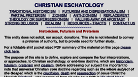 What Christianeschatology.com website looked like in 2020 (4 years ago)