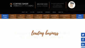 What Coffeeshopexpo.co.uk website looked like in 2020 (4 years ago)