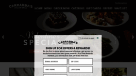 What Carrabbas.com website looked like in 2020 (4 years ago)