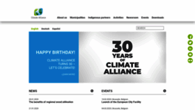 What Climatealliance.org website looked like in 2020 (5 years ago)