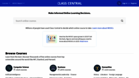 What Classcentral.com website looked like in 2020 (4 years ago)