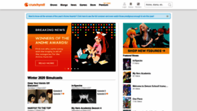 What Crunchyroll.com website looked like in 2020 (4 years ago)