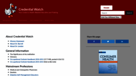 What Credentialwatch.org website looked like in 2020 (4 years ago)