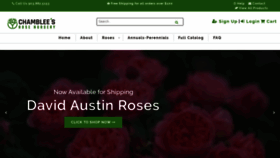 What Chambleeroses.com website looked like in 2020 (5 years ago)