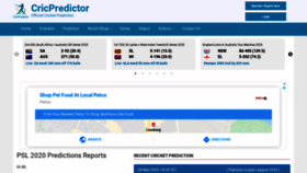 What Cricpredictor.com website looked like in 2020 (4 years ago)