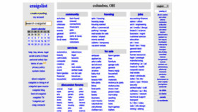What Columbus.craigslist.org website looked like in 2020 (4 years ago)