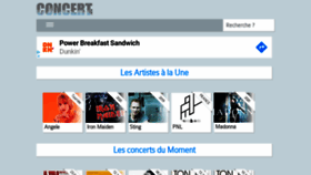 What Concert.info website looked like in 2020 (4 years ago)