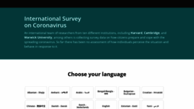 What Covid19-survey.org website looked like in 2020 (4 years ago)
