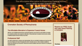 What Cremationsocietyofpa.com website looked like in 2020 (4 years ago)