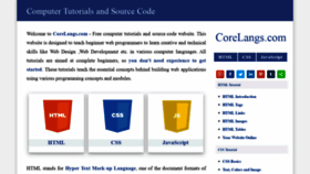 What Corelangs.com website looked like in 2020 (4 years ago)