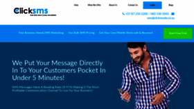 What Clicksms.co.za website looked like in 2020 (4 years ago)