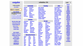 What Columbusga.craigslist.org website looked like in 2020 (4 years ago)