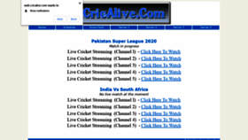 What Cricalive.com website looked like in 2020 (4 years ago)