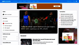 What Cricinfo.com website looked like in 2020 (3 years ago)