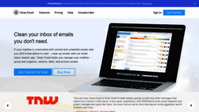 What Clean.email website looked like in 2020 (3 years ago)