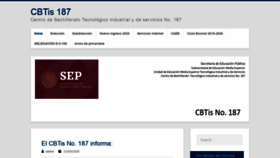 What Cbtis187.edu.mx website looked like in 2020 (3 years ago)