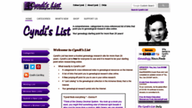 What Cyndislist.com website looked like in 2020 (3 years ago)