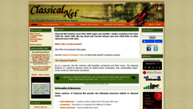 What Classical.net website looked like in 2020 (3 years ago)