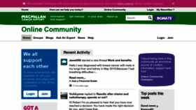 What Community.macmillan.org.uk website looked like in 2020 (4 years ago)
