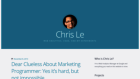 What Chrisle.me website looked like in 2020 (3 years ago)
