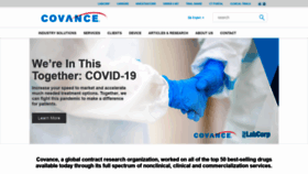 What Covance.com website looked like in 2020 (3 years ago)