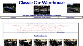 What Classiccarwarehouse.co.uk website looked like in 2020 (3 years ago)