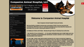 What Companionanimalhospital.vet website looked like in 2020 (3 years ago)