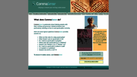 What Commasense.co.uk website looked like in 2020 (3 years ago)