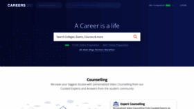 What Careers360.com website looked like in 2020 (3 years ago)