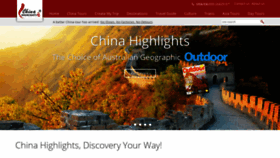 What Chinahighlights.com website looked like in 2020 (3 years ago)