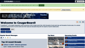 What Cougarboard.com website looked like in 2020 (3 years ago)