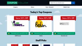 What Couponfollow.com website looked like in 2020 (3 years ago)