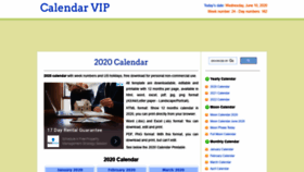 What Calendarvip.com website looked like in 2020 (3 years ago)