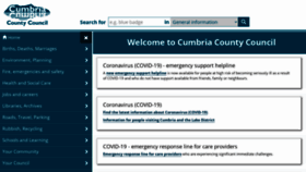 What Cumbria.gov.uk website looked like in 2020 (3 years ago)