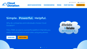 What Clouddictation.com website looked like in 2020 (3 years ago)