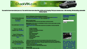 What Checkvin.com website looked like in 2020 (3 years ago)