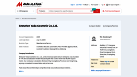 What Cnszyada.en.made-in-china.com website looked like in 2020 (3 years ago)