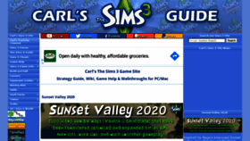 What Carls-sims-3-guide.com website looked like in 2020 (3 years ago)