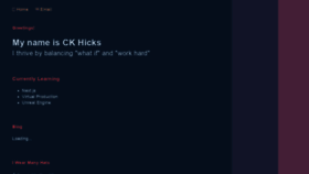 What Ckhicks.com website looked like in 2020 (3 years ago)