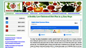 What Cholesterolmenu.com website looked like in 2020 (3 years ago)