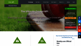 What Cricapi.com website looked like in 2020 (3 years ago)