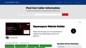 What Callerinfo.org website looked like in 2020 (3 years ago)