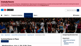 What Chicagosummerdance.org website looked like in 2020 (3 years ago)