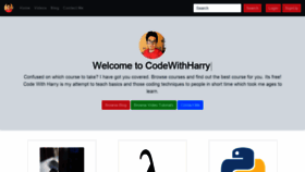 What Codewithharry.com website looked like in 2020 (3 years ago)